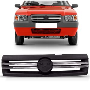 Grade Para  Uno/fiorino 2009 A 2011 Cinza C/friso Cromado Preto