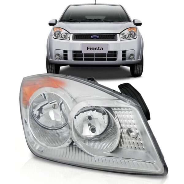 Farol Fiesta 2007 2008 2009 2010 Cromado 1ª Linha Direito/passageiro