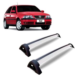 Bagageiro De Teto Gol G3 G4 Prata Aluminio 2001 A 2009 Prateado