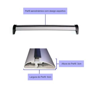 Bagageiro De Teto Gol G3 G4 Prata Aluminio 2001 A 2009 Prateado