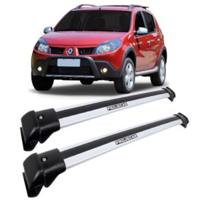 Rack Bagageiro Teto Sandero Stepway Prata Aluminio Prata