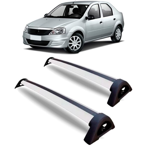 Rack Teto Logan 2009 2010 2011 2012 2013 Aluminio Prata Prata