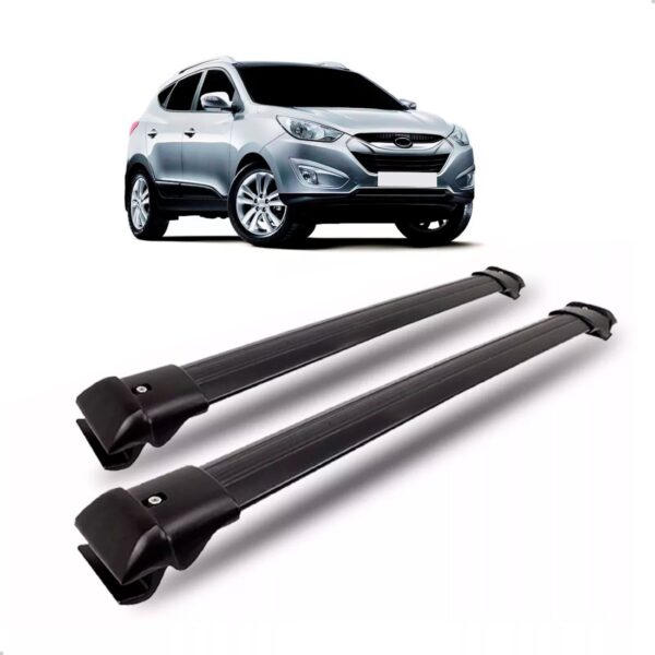 Bagageiro Suporte Do Teto Para Hyundai Ix35 2010 A 2016 Cor Preto