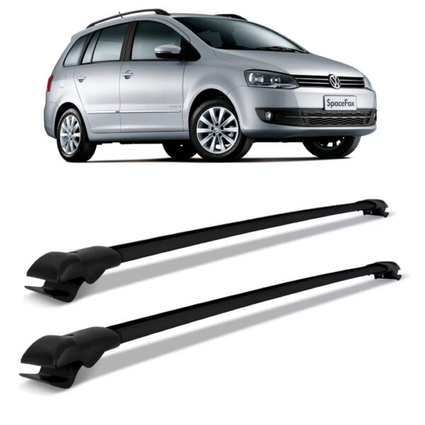 Travessa Teto Spacefox Larga Em Aluminio Preto Larga Preta