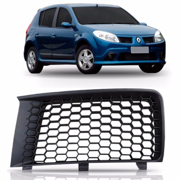 Tela Frontal Parachoque Sandero 08 2009 10 Lado Direito Nova Preto