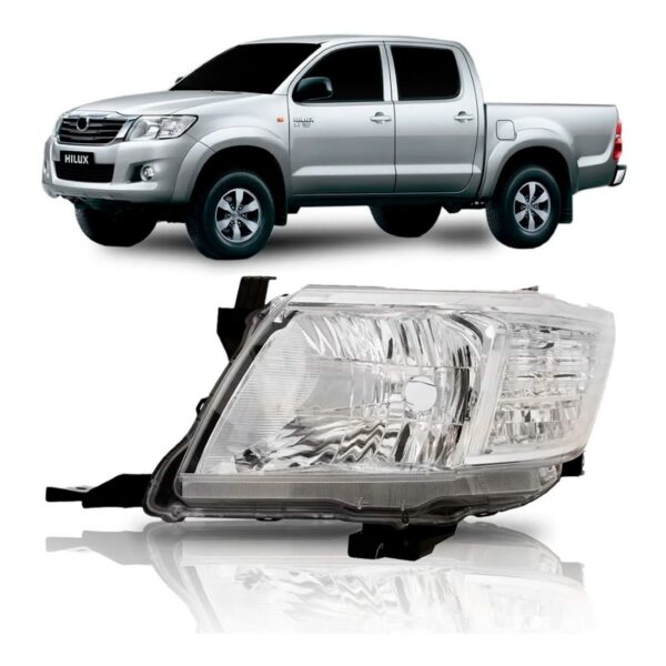 Farol Hilux Sr Srv 2012 2013 2014 Cromado 1ª Linha Esquerdo/motorista