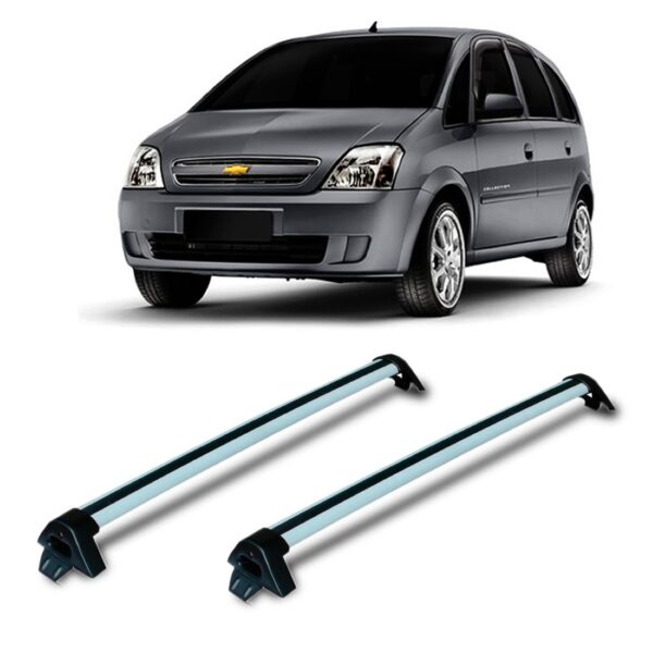 Rack Teto Gm Chevrolet Meriva Bagageiro Aluminio Prata Preto