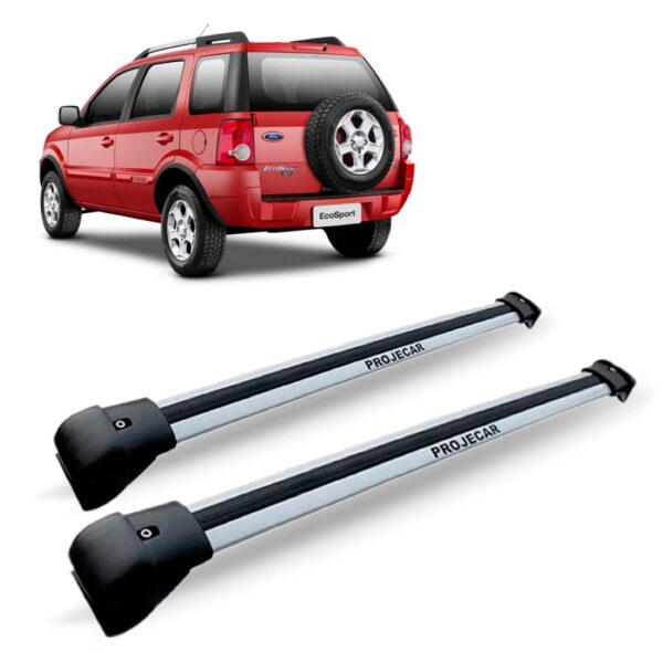 Bagageiro Rack Teto Ecosport  2010 2011 2012 Prata Aluminio Prata