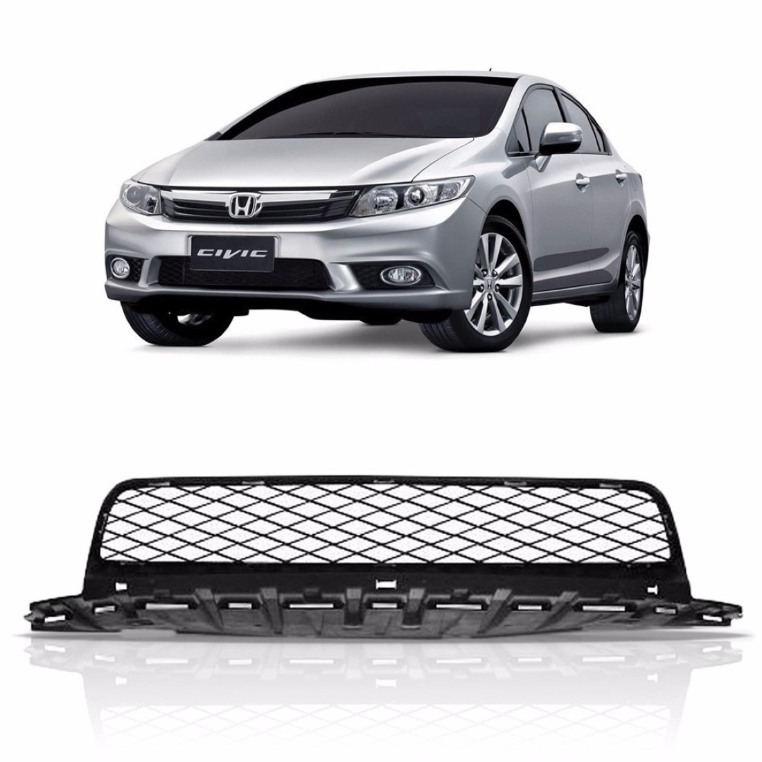 Grade Central Honda Civic 12 A 2015 Preta Inferior 1a Linha Preto