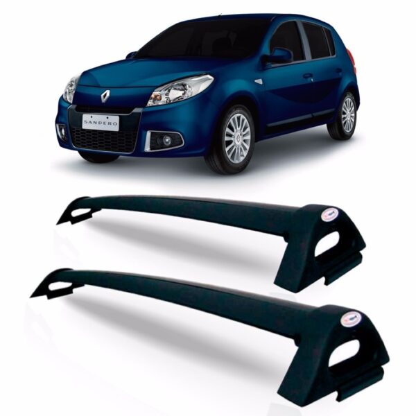 Rack Teto Sandero 2007 08 09 10 11 2012 2013 Bagageiro Preto Preto
