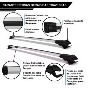 Travessa Teto Spacefox 2006 A 2016 Aluminio Prata Larga Plata