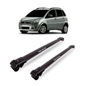 Travessa Teto Fiat Idea 2006 A 2016 Aluminio Larga Preto Preta