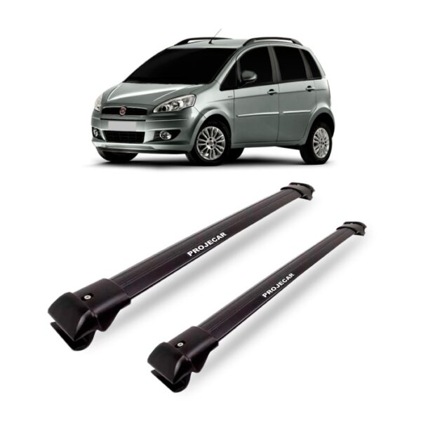 Travessa Teto Fiat Idea 2006 A 2016 Aluminio Larga Preto Preta