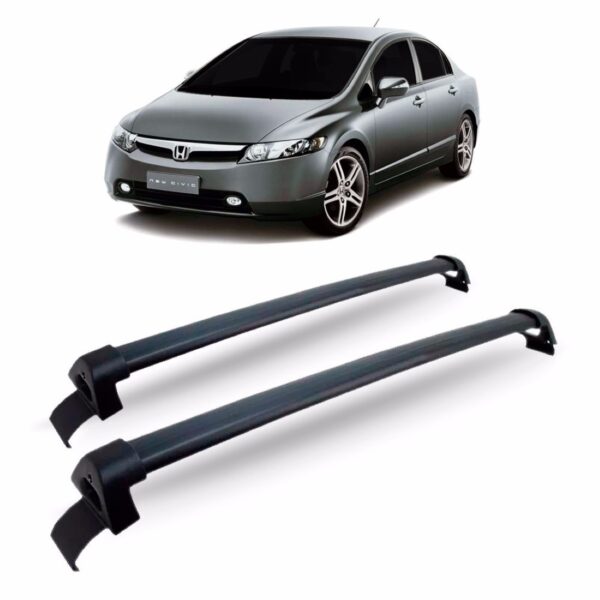 Rack Aluminio New Civic Prata Preto