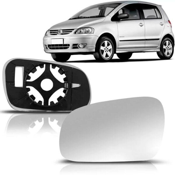 Lente Retrovisor Fox 2003 04 05 06 07 08 2009 Com Base Direito/passageiro