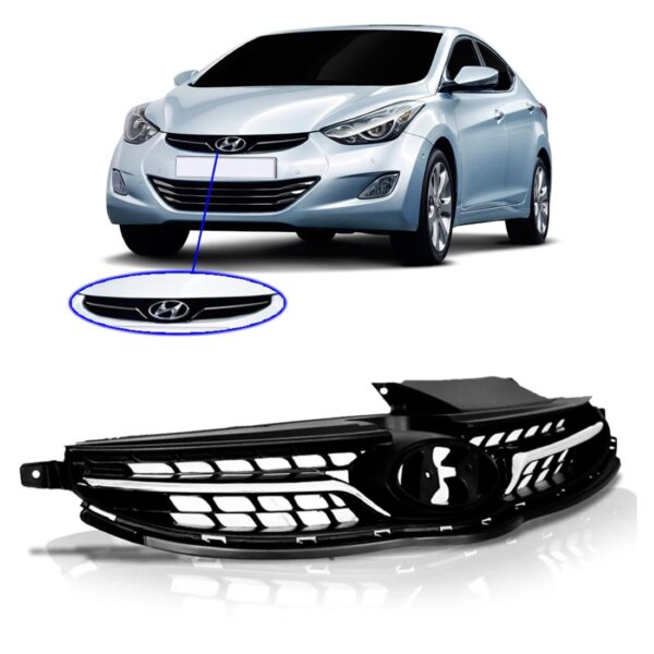 Grade Dianteira Para Hyundai Elantra 11 12 13 Friso Cromado