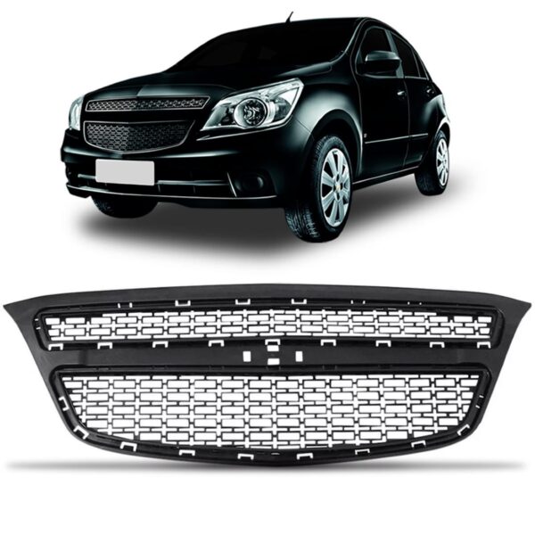 Grade Tela Radiador Para Agile   2009 10 11 12 2013 Preta  Preto