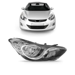 Farol Elantra 11 2012 2013 2014 15 Máscara Cromada 1ª Linha - Direito/passageiro