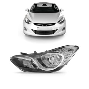 Farol Elantra 11 2012 2013 2014 15 Máscara Cromada 1ª Linha - Esquerdo/motorista