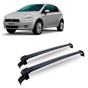 Rack Teto Fiat Punto Alumínio 2007 A 2018 Sporting Preto