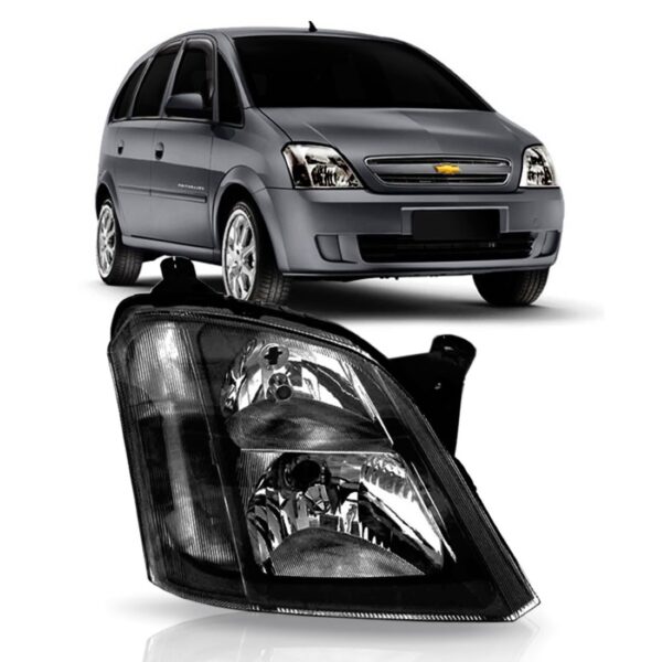 Farol Meriva 2002 A 2013 Mascara Negra Fumê  Ld Direito/passageiro