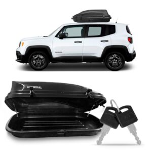 Bagageiro Maleiro De Teto Todos Carros 350 Litros Com Chave Preto Vw Polo