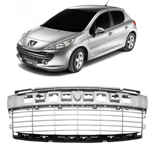 Tela Grade Peugeot 207 Cinza Prata Inferior Pchoque Central