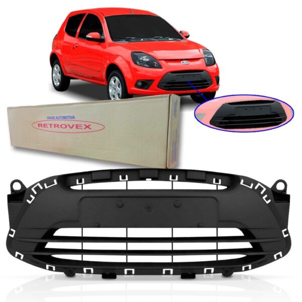 Grade Central Parachoque Ka 2012 A 2014 Preta Frisada Preta