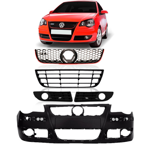 Kit Parachoque Completo Polo Gti 2007 2008 2009 2010 2011 Preto