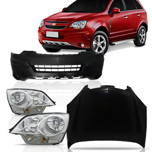 Kit Frente Captiva Capo + Parachoque Dianteiro + Par Farois