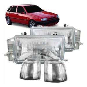 Kit Farol Tipo Fiat 1993 A 1997 Com Par Piscas