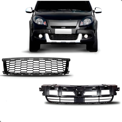 Par De Grade Para Sandero Stepway 2012 2013 2014 Preto