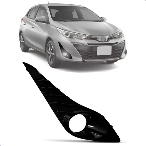 Moldura Yaris Hatch 2018 Até 2023 Black Piano Com Milha Ld Black Piano Direito