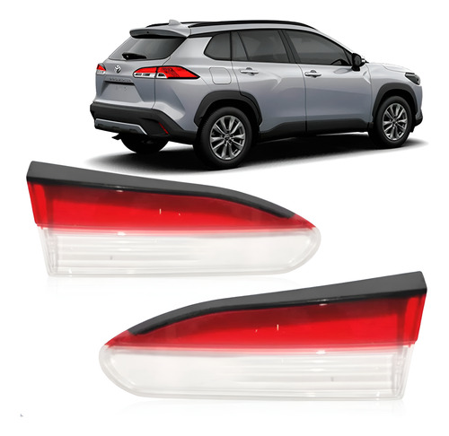 Par Lente Lanterna Corolla Cross 2021 Até 2024 Mala Tricolor