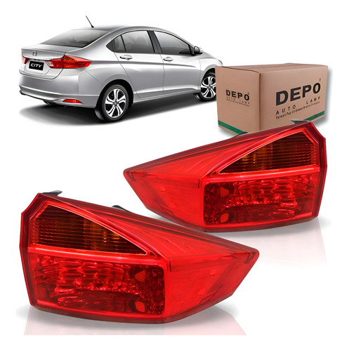 Par Lanterna Traseira City 2015 2016 2017 2018 Canto Direito E Esquerdo