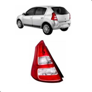 Lanterna Traseira Para Sandero 2012 2013 2014 Com Friso Crom Esquerdo/motorista Vermelho