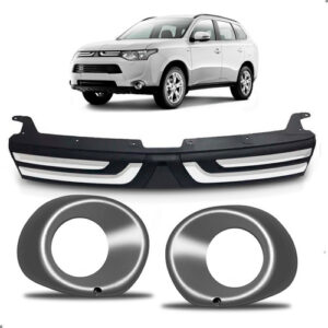 Kit Grade Friso Para Oulander 2014 2015 Par Molduras Cromado Preto