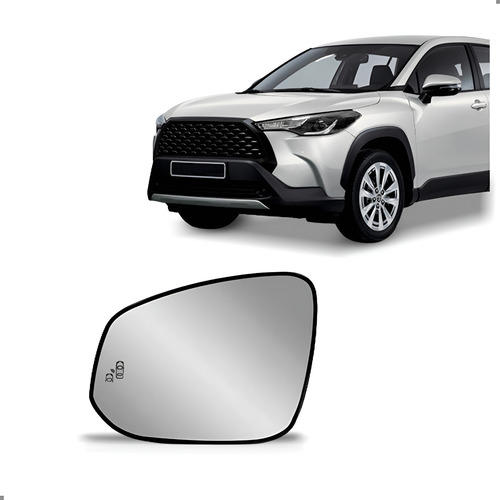 Lente Retrovisor Corolla Cross 2021 A 2026 Pt.cego Esquerdo