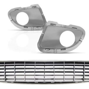 Kit Grade Para Punto 2007 A 2012 Inferior E Milhas Prata Ambos Lados