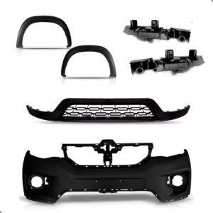 Kit Parachoque Para Kwid 2017 A 2022 Spoiler E Alargadores Preto