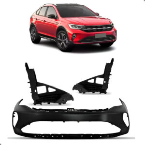 Kit Parachoque Para Nivus 2020 2021 22 A 2024 Com Par Guias - Preto