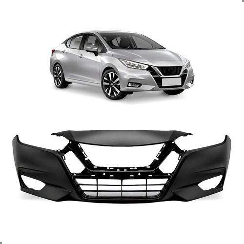 Parachoque Dianteiro Versa 2021 2022 2023 Com Furo Camera Preto