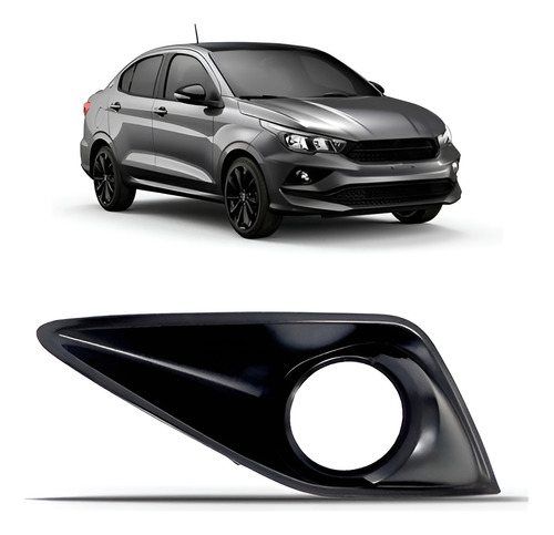 Moldura  Aro Farol De Milha Cronos 17/22 - Preta C/ Milha Le Preto Esquerdo