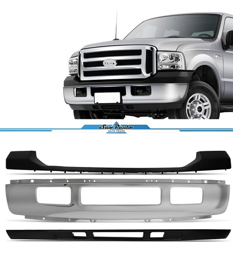 Parachoque Dianteiro F250 2007 A 2012 Cromado + Spoilers Prateado