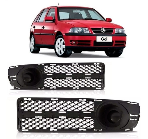 Jogo Tela Moldura Milha Gol Parati G3 2003 04 05 Sem Furo Preto