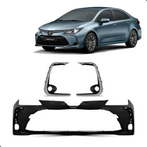 Parachoque Para Corolla 2020 A 2025 Com Par Molduras Cinza Preto