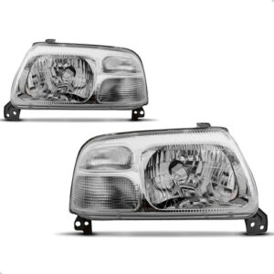 Kit Par De Faróis E Grade Dianteira Tracker 2000 A 2009 Preto