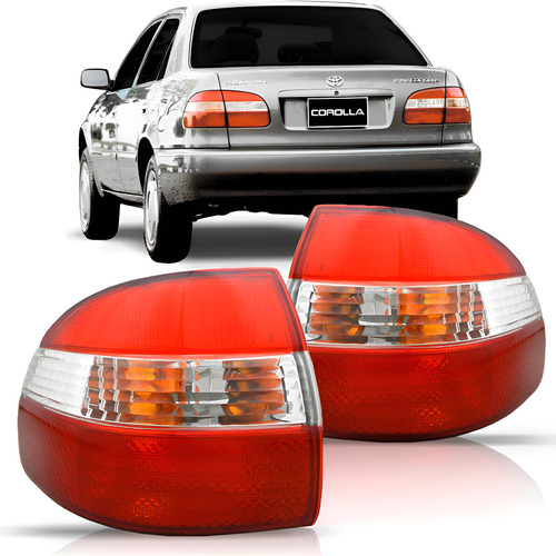 Par Lanterna Traseira Toyota Corolla 98/99/00/01/02 Canto Vermelho