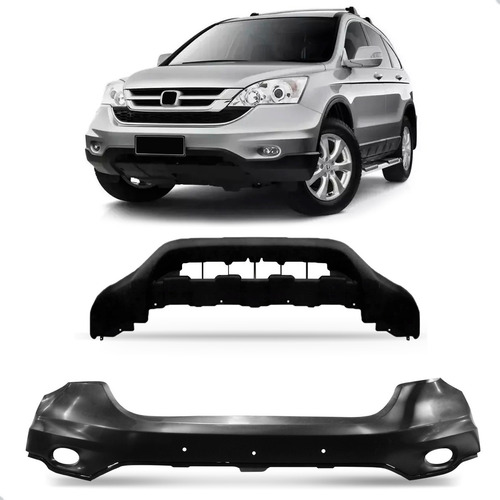 Parachoque Crv 2010 2011 Dianteiro C/ Spoiler Saia Frontal Preto