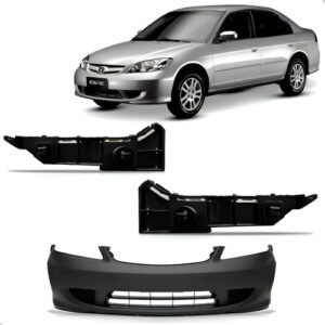Envolvente Dianteiro Civic 2004 A 2005 Com Guias 1a Linha  Preto